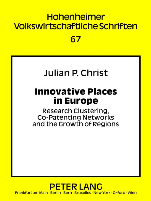 Title details for Innovative Places in Europe by Harald Hagemann - Available